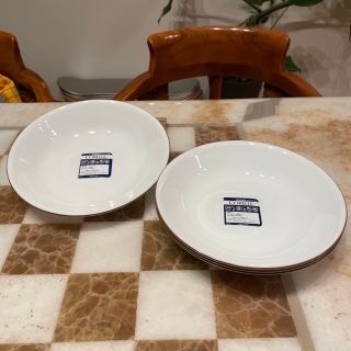 コレール(CORELLE)の【新品】コレールCORELLE 深い大皿無地4枚セットColorRimBrown(食器)