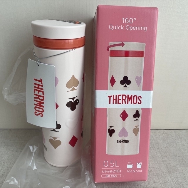 THERMOS(サーモス)の★専用★ サーモス　水筒　２本　ピンク　ホワイト　保冷　保温　0.5L ★新品 キッズ/ベビー/マタニティの授乳/お食事用品(水筒)の商品写真