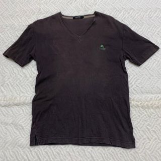 バーバリーブラックレーベル(BURBERRY BLACK LABEL)のバーバリーブラックレーベル 半袖 VネックTシャツ メンズ2 ブラウン系(Tシャツ/カットソー(半袖/袖なし))