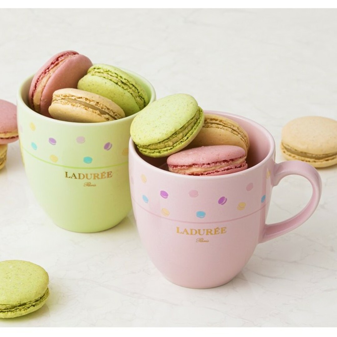 LADUREE(ラデュレ)の新品未使用:LADUREE マグカップ マカロンローズ インテリア/住まい/日用品のキッチン/食器(グラス/カップ)の商品写真