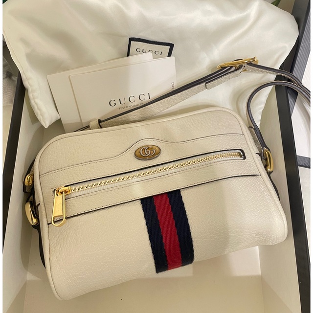 最終値下げ Gucci GUCCIホワイトミニショルダーバッグ - ショルダーバッグ