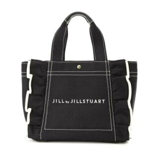 ジルバイジルスチュアート(JILL by JILLSTUART)の【新品】ジルバイジルスチュアート フリルトートバッグ(小)  ブラック(トートバッグ)