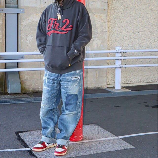 ダブル/ミストブルー FR2 × SAPEur HOODIE BLACK XL 新品正規品