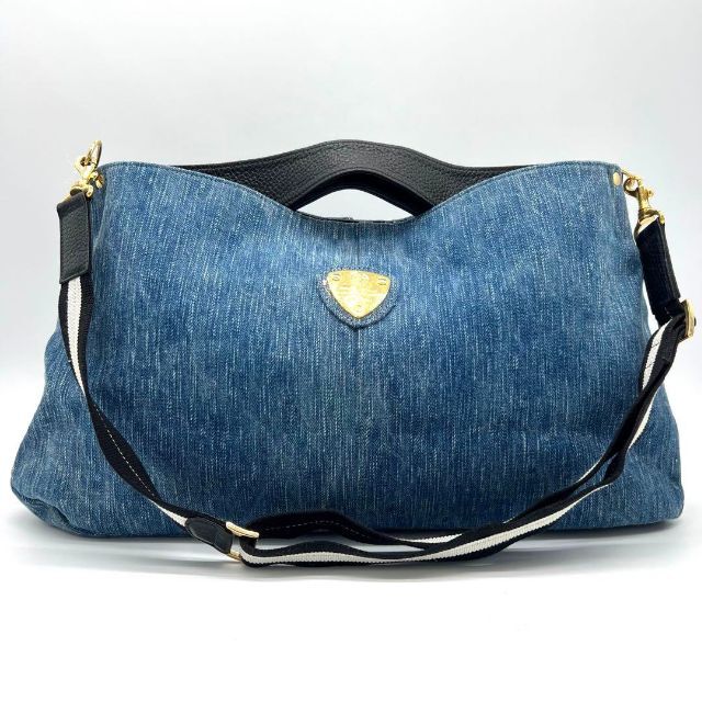 ✨美品✨アタオ ATAO エルヴィ 2way デニム ショルダーバッグ 定期入れ