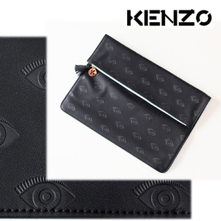 ケンゾー(KENZO)の《ケンゾー》新品 軽量 目・アイズ総柄 タッセル・チャーム付き クラッチバッグ(セカンドバッグ/クラッチバッグ)