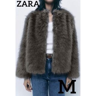 ザラ(ZARA)の【うみちゃん様専用】正規品 新品未使用 クロップドフェイクファージャケット(毛皮/ファーコート)