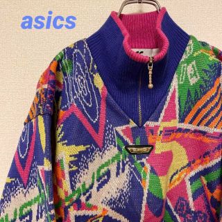 アシックス(asics)のOLD asics アシックス ハーフジップ ニット セーター スキーウェア M(ニット/セーター)