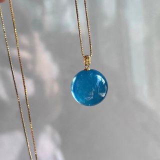 高級】天然 アクアマリン ペンダントトップ k18 5.7g-