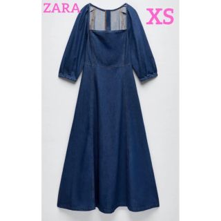 ザラ(ZARA)の【お値下げ中！】ZARA 新品未使用 デニムワンピース XS(ロングワンピース/マキシワンピース)