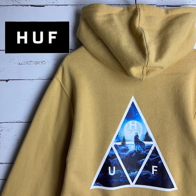 HUF ハフ パーカー ビッグロゴ トライアングル 狼 定番カラー 希少デザイン