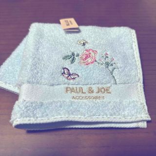 ポールアンドジョー(PAUL & JOE)のポール&ジョー タオルハンカチ ブルー　水色(ハンカチ)