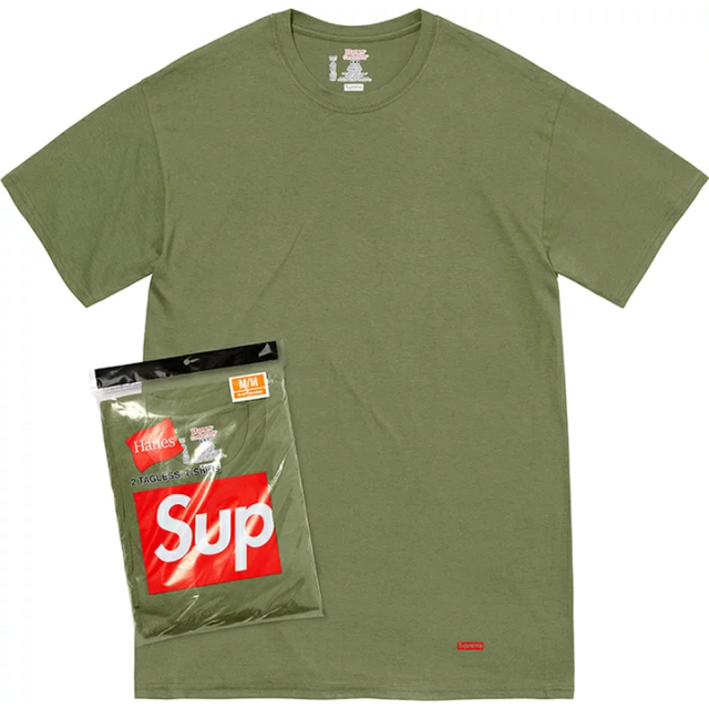 Supreme Hanes Tagless Tee L Olive