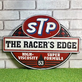 406番】STP THE RACER'S EDGE 立体 エンボス ブリキ看板の通販｜ラクマ