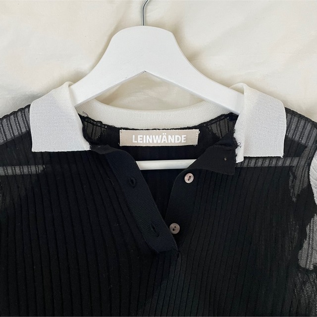 leinwande Intarsia Knitted Polo / Black