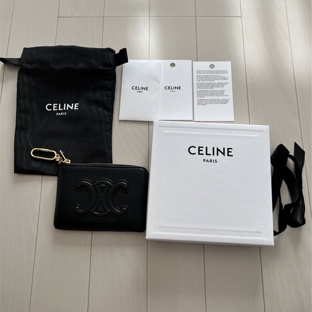 celine(セリーヌ)の新品未使用【CELINE】コイン & カードポーチ キュイル トリオンフブラック レディースのファッション小物(コインケース)の商品写真