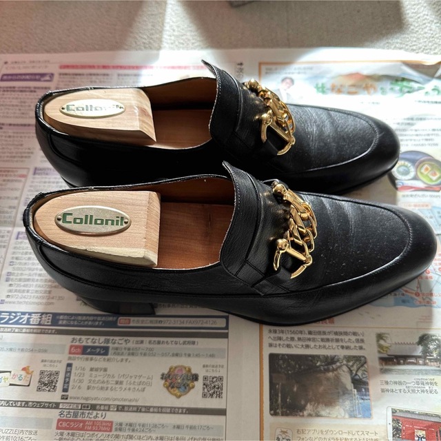gucci メンズ ホースビット チェーン レザー ローファー