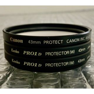 キヤノン(Canon)の43mm レンズフィルターセット　canon純正、kenko PRO1D ２個(フィルター)