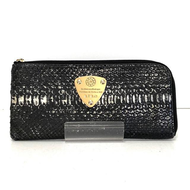 ATAO(アタオ)のアタオ 札入れ - 黒×シルバー パイソン レディースのファッション小物(財布)の商品写真