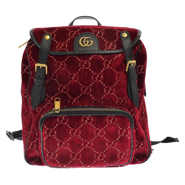 Gucci - GUCCI グッチ GG Marmont Velvet Backpac 574942 GGマーモント ベルベット バックパック レッド