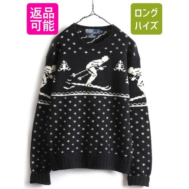 90s POLO ポロ ラルフローレン ノルディック ハンドニット セーター M