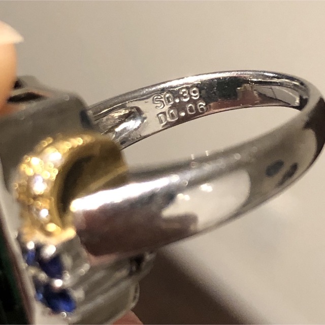 最高級 11.598ct ブルーグリーン トルマリン リング サファイア ダイヤ レディースのアクセサリー(リング(指輪))の商品写真