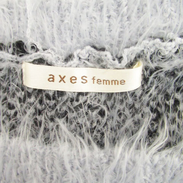 axes femme(アクシーズファム)のアクシーズファム ニット セーター 半袖 千鳥格子 フェイクパール M 水色 黒 レディースのトップス(ニット/セーター)の商品写真