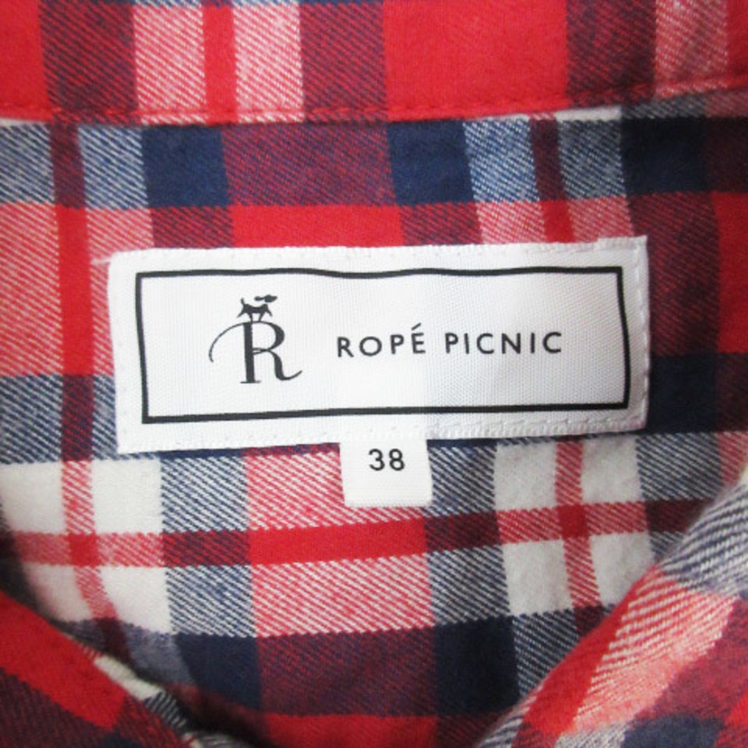 Rope' Picnic(ロペピクニック)のロペピクニック ネルシャツ カジュアル 長袖 チェック 38 赤 紺 /FF33 レディースのトップス(シャツ/ブラウス(長袖/七分))の商品写真