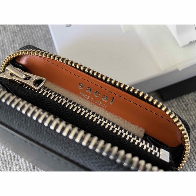 sacai サカイporter ポーター 財布 レザー ブラック ニット 黒の通販