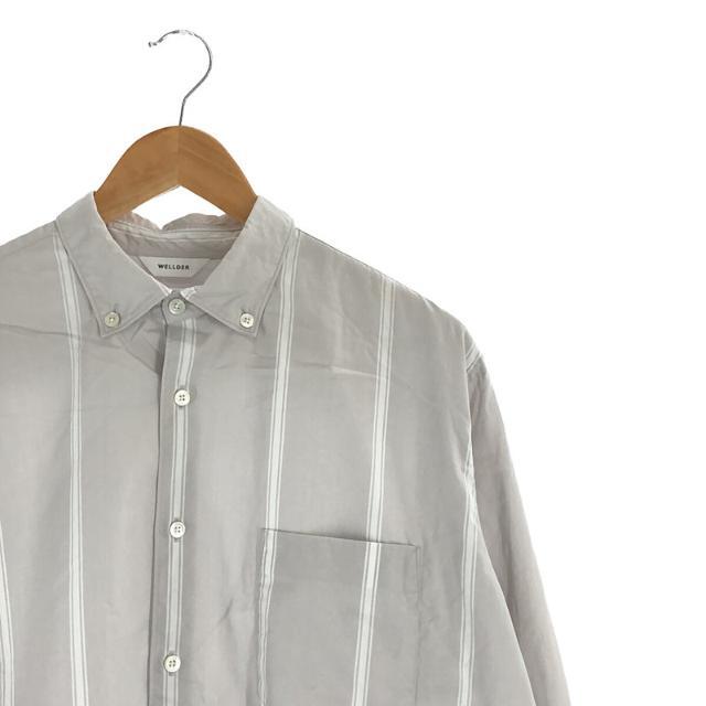 【美品】  WELLDER / ウェルダー | Button-Down Standard Shirt ストライプ ボタンダウン スタンダード シャツ | 4 | NAVY STRIPE | メンズ