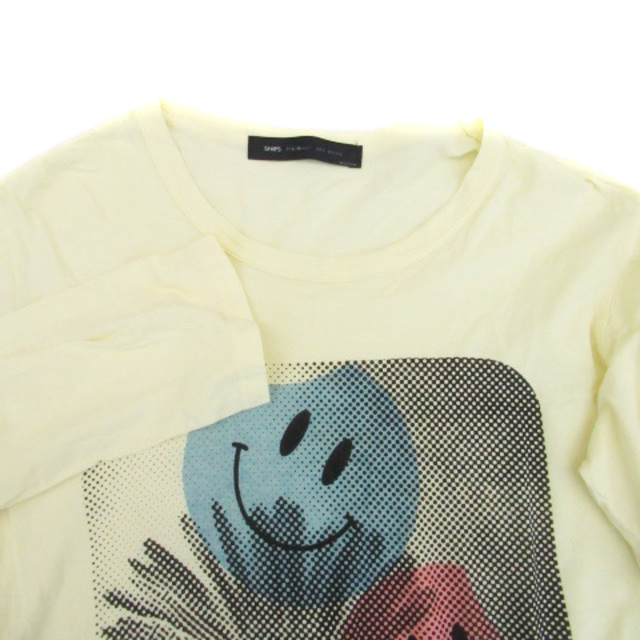 ポンパドー ビター シップスジェットブルー Tシャツ カットソー ラウンドネック 長袖 プリント 黄 通販 SHIPS JET BLUE シップス メンズ ロンT