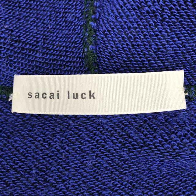 sacai luck(サカイラック)のsacai luck / サカイラック | コットン 裾 ドローコード 切替 フレア ジップアップ パーカー | 1 | グリーン / ブルー | レディース レディースのトップス(トレーナー/スウェット)の商品写真