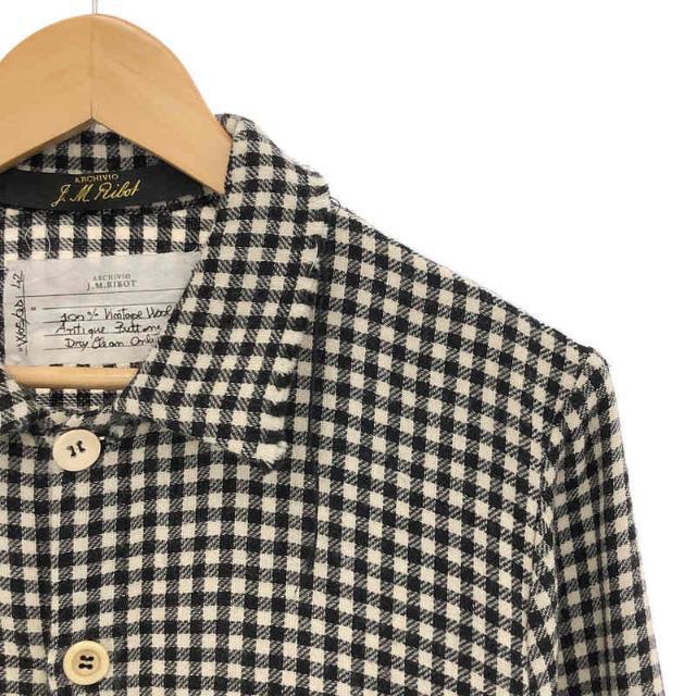 【美品】 ARCHIVIO J.M.Ribot / アルキビオジェイエムリボット | Vintage Wool チェックシャツジャケット | 42 | ブラック | レディース