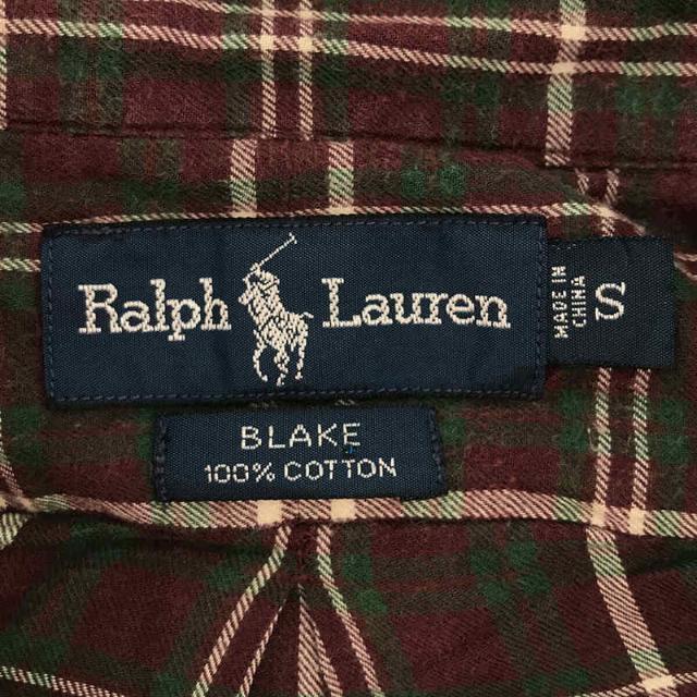 Ralph Lauren(ラルフローレン)のRALPH LAUREN / ラルフローレン | 1990s | 90s VINTAGE ヴィンテージ BLAKE コットン チェック ボタンダウン シャツ | S | ボルドー / グリーン | メンズ メンズのトップス(Tシャツ/カットソー(七分/長袖))の商品写真