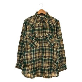 ウールリッチ(WOOLRICH)のWOOLRICH / ウールリッチ | 60s - 70s VINTAGE ヴィンテージ 白タグ ウール タータンチェック ウエスタン シャツ | L | グリーン / ベージュ | メンズ(Tシャツ/カットソー(七分/長袖))