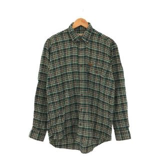 ウールリッチ(WOOLRICH)のWOOLRICH / ウールリッチ | 90s VINTAGE ヴィンテージ コットン チェック ボタンダウン シャツ | M | グリーン / ブラウン | メンズ(Tシャツ/カットソー(七分/長袖))