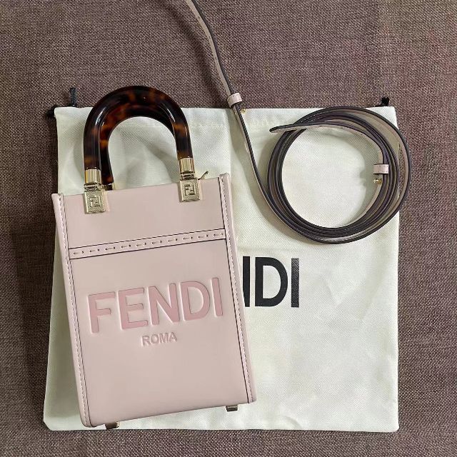 FENDI - FENDIフェンディサンシャインペールピンクレザー ミニトートバッグ