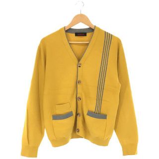 CABaN / キャバン | コットン カシミヤ ラインド Vネック カーディガン | M | イエロー | メンズ(カーディガン)