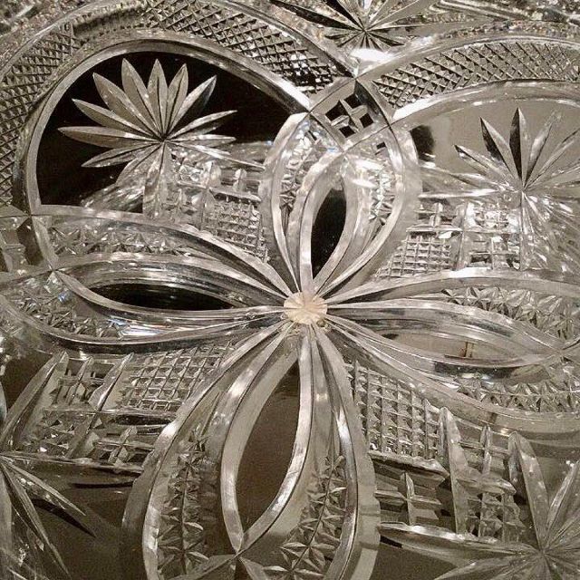 極希少☆美品 オールドバカラ 1890年 クリアクリスタル カット装飾 丸