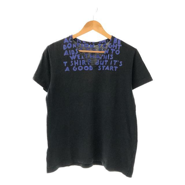 Martin Margiela / マルタンマルジェラ | ここのえ AIDS T-Shirt Vネック エイズTシャツ カットソー | ブラック | メンズ | フリマアプリ ラクマ