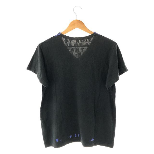 Maison Martin Margiela(マルタンマルジェラ)のMartin Margiela / マルタンマルジェラ | ここのえ AIDS T-Shirt Ｖネック エイズTシャツ カットソー | ブラック | メンズ メンズのトップス(Tシャツ/カットソー(半袖/袖なし))の商品写真