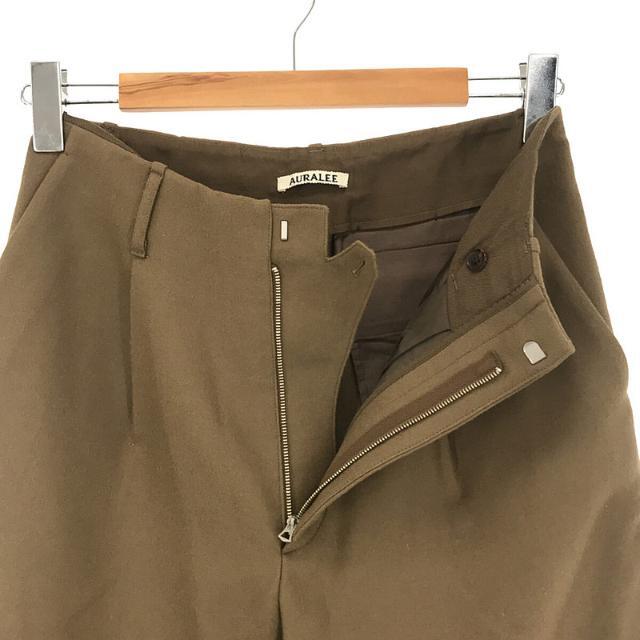 AURALEE / オーラリー | 130'S LIGHT MELTON WIDE SLACKS ライトメルトンワイドスラックス パンツ | 1 |  カーキ | メンズ