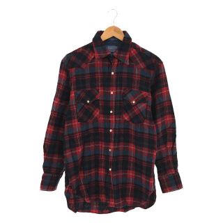 ペンドルトン(PENDLETON)のPENDLETON / ペンドルトン | 1990s | 90s VINTAGE ヴィンテージ タータンチェック ウエスタン シャツ | M | レッド | メンズ(Tシャツ/カットソー(七分/長袖))