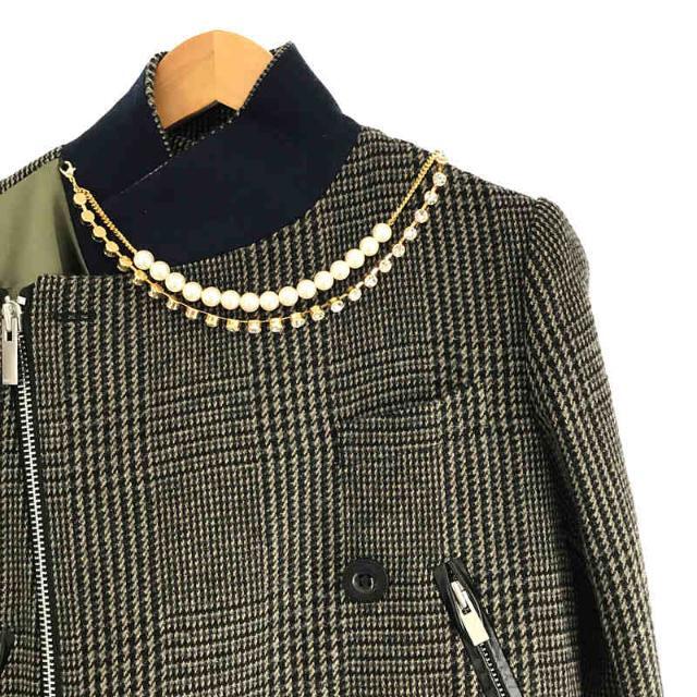 sacai / サカイ ウール メルトン グレンチェック ポリエステル sacai / サカイ ウール メルトン グレンチェック ポリエステル