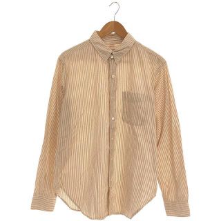 エンジニアードガーメンツ(Engineered Garments)の【美品】  Engineered Garments / エンジニアドガーメンツ | コットン ストライプ ボタンダウン シャツ | M | ライトブラウン/ホワイト | メンズ(Tシャツ/カットソー(七分/長袖))