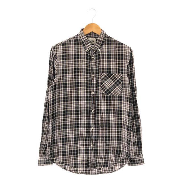 ACNE(アクネ)のAcne / アクネ | POP CLASSICS CHECK SHIRT コットン チェック ボタンダウン シャツ | 46 | グレー/ブラック/パープル | メンズ メンズのトップス(Tシャツ/カットソー(七分/長袖))の商品写真