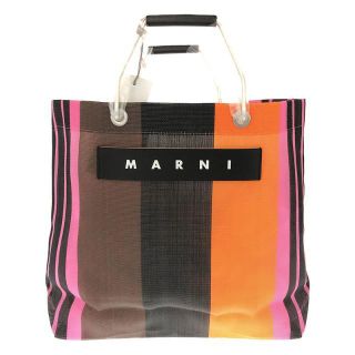 MARNI マルニフラワーカフェ　ストライプバッグ　マルチピンク