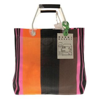 【新品】 MARNI / マルニ | フラワーカフェ マルニマーケット ストライプ トート バッグ pink/brown 袋付き | ピンク |  レディース