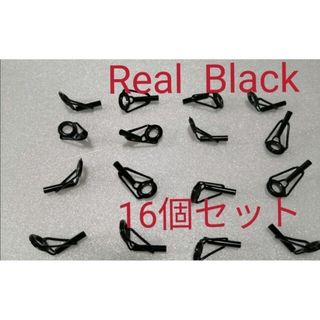 Real Blackステンセラミックリングトップガイド16個組ロッド補修　DIY(その他)