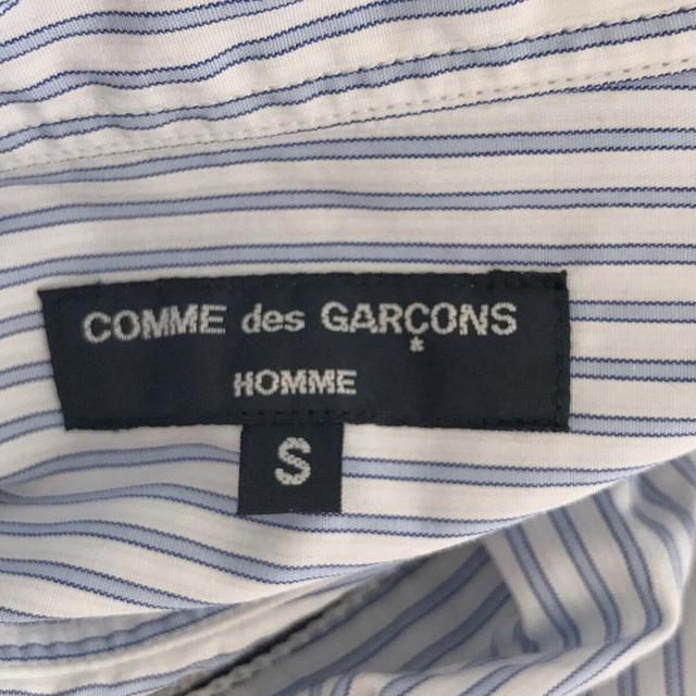 COMME des GARCONS HOMME / コムデギャルソンオム | AD2007 2008SS | コットン ストライプ ブレード ライン  テープ 切替 シャツ | S | ホワイト / ブルー | メンズ