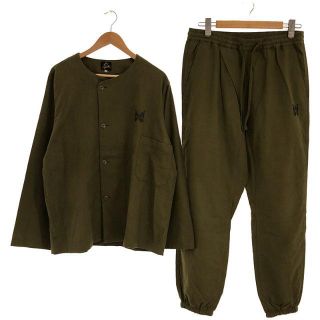 ニードルス(Needles)の【美品】  Needles / ニードルス | 2022AW | セットアップ Pajama Set - Cotton Flannel LQ209SH パジャマ セット コットン フランネル ノーカラージャケット / イージーパンツ 保存袋有 | M | カーキ | メンズ(その他)